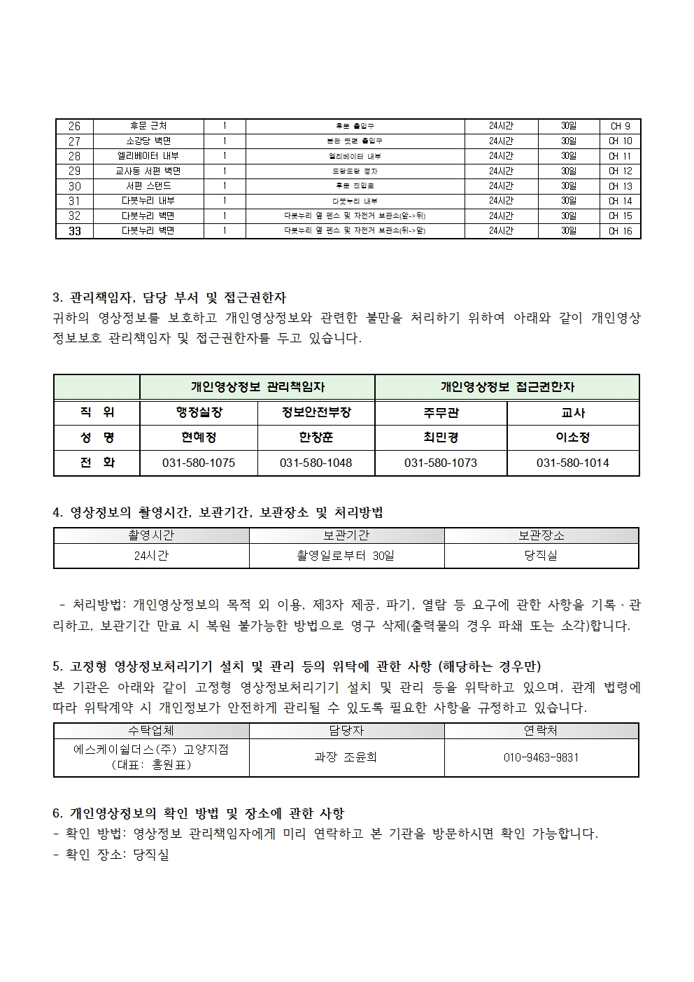 고정형 영상정보처리기기(CCTV) 운영 관리방침002